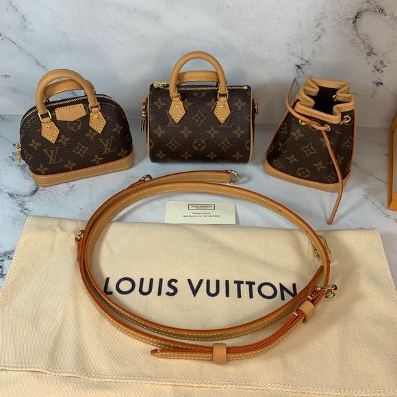 ❌❌ Louis Vuitton Trio Mini Cones Monogram 3-bag Set charms Speedy Alma Noe NEW - Picture 4 of 16